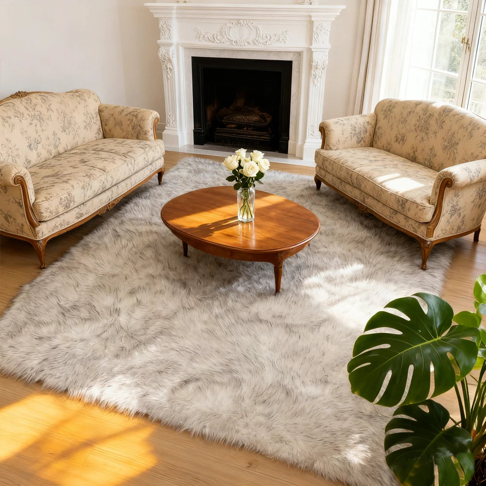 Pink Area Rugs 10x12 Fluffy Fuzzy Furry Rug for Girls Bedroom Living Room Faux Sheepskin Fur Shaggy Plush Rectangle rugs
