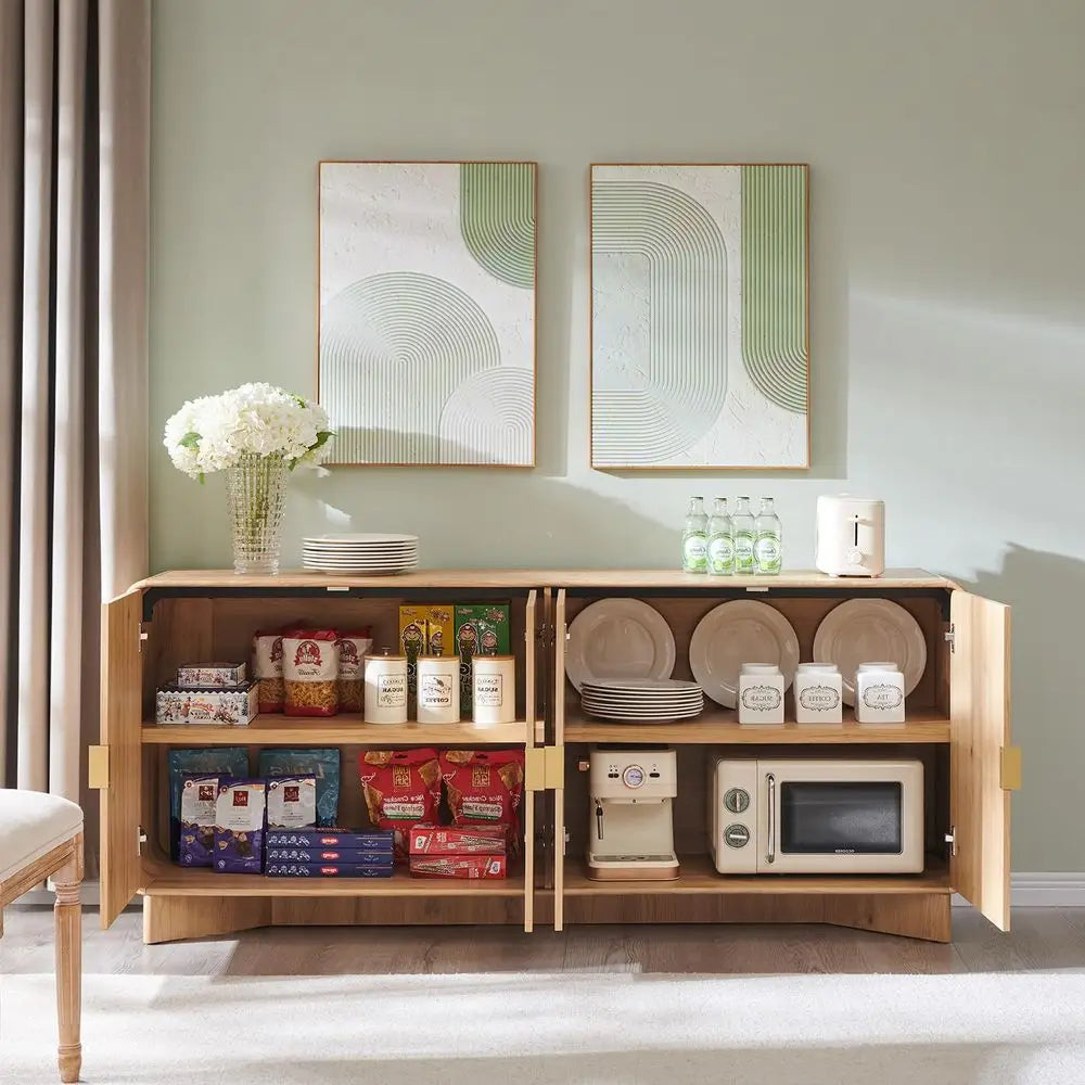 XMSJ Modern Buffet Sideboard Cabinet With Storage And Adjustable Shelves