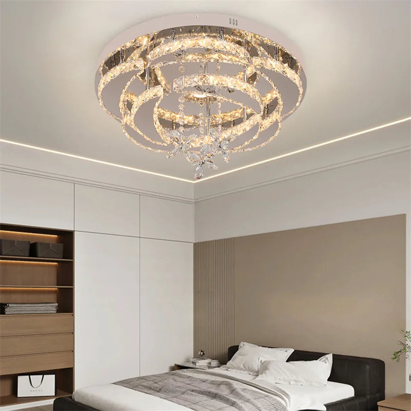 GreeLustr Dimmable Crystal Led Ceiling Chandelier Light