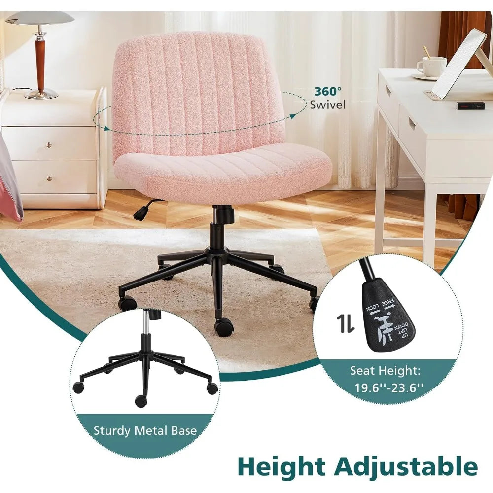 Cross Chairs With Wheels Wide Seat Swivel Home Office Chair