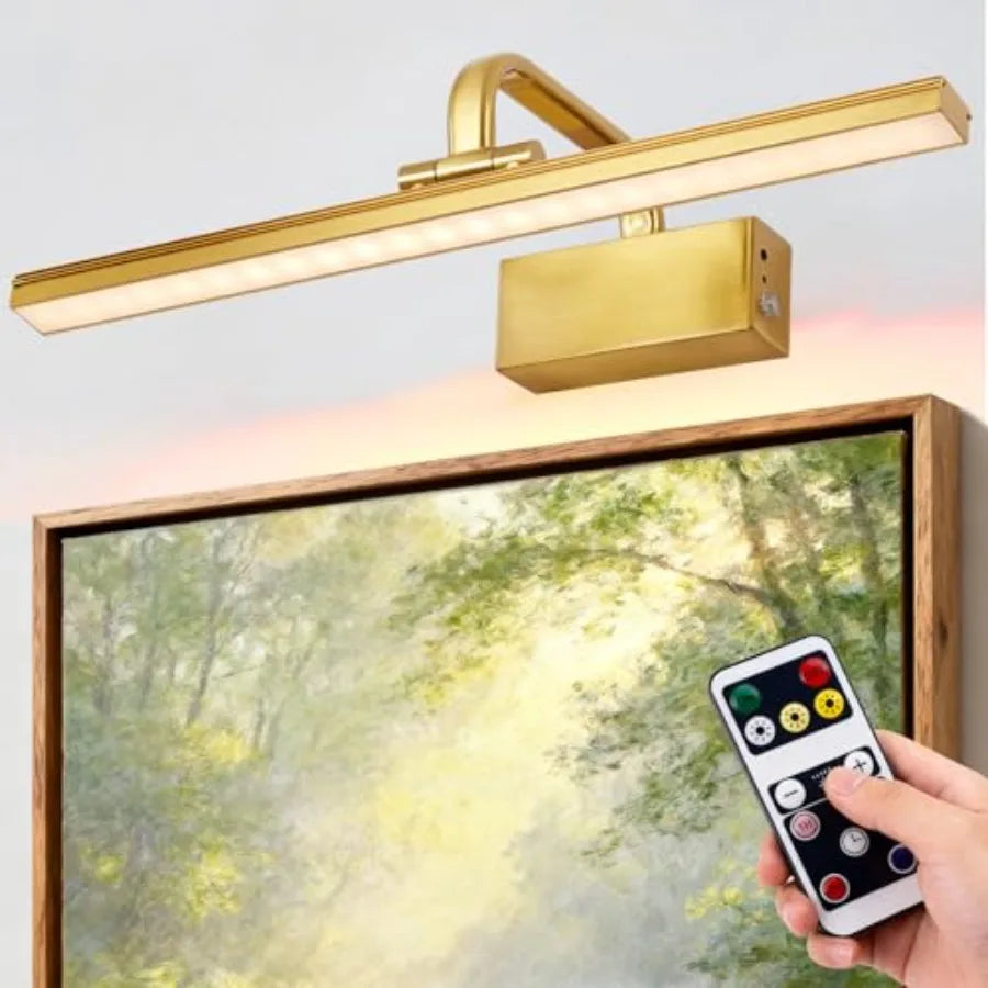 Picture Light, Picture Lights for Wall Cordless, 20inch Picture Lights with Timer and Dimmable, 5000mAh Battery Wall Lights for