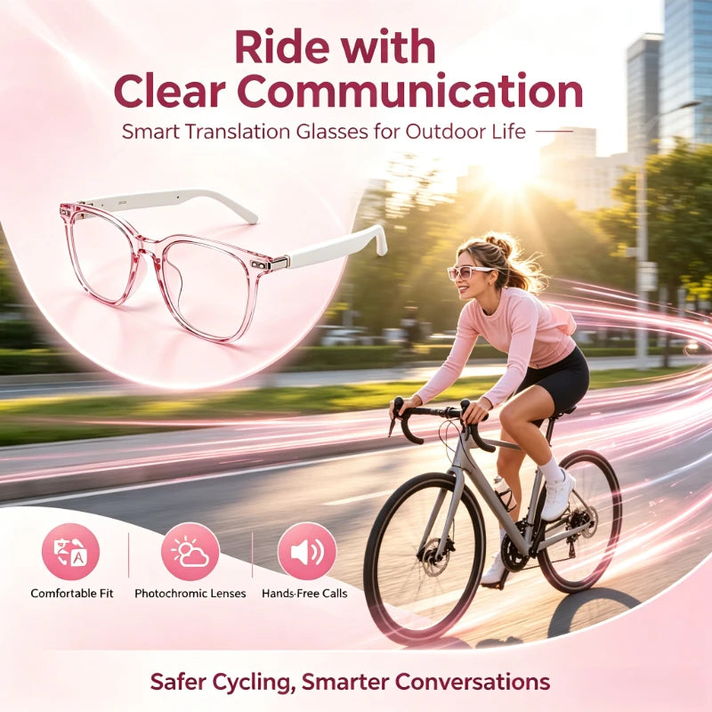Smart AI Translator Glasses With Bluetooth Audio And Camera