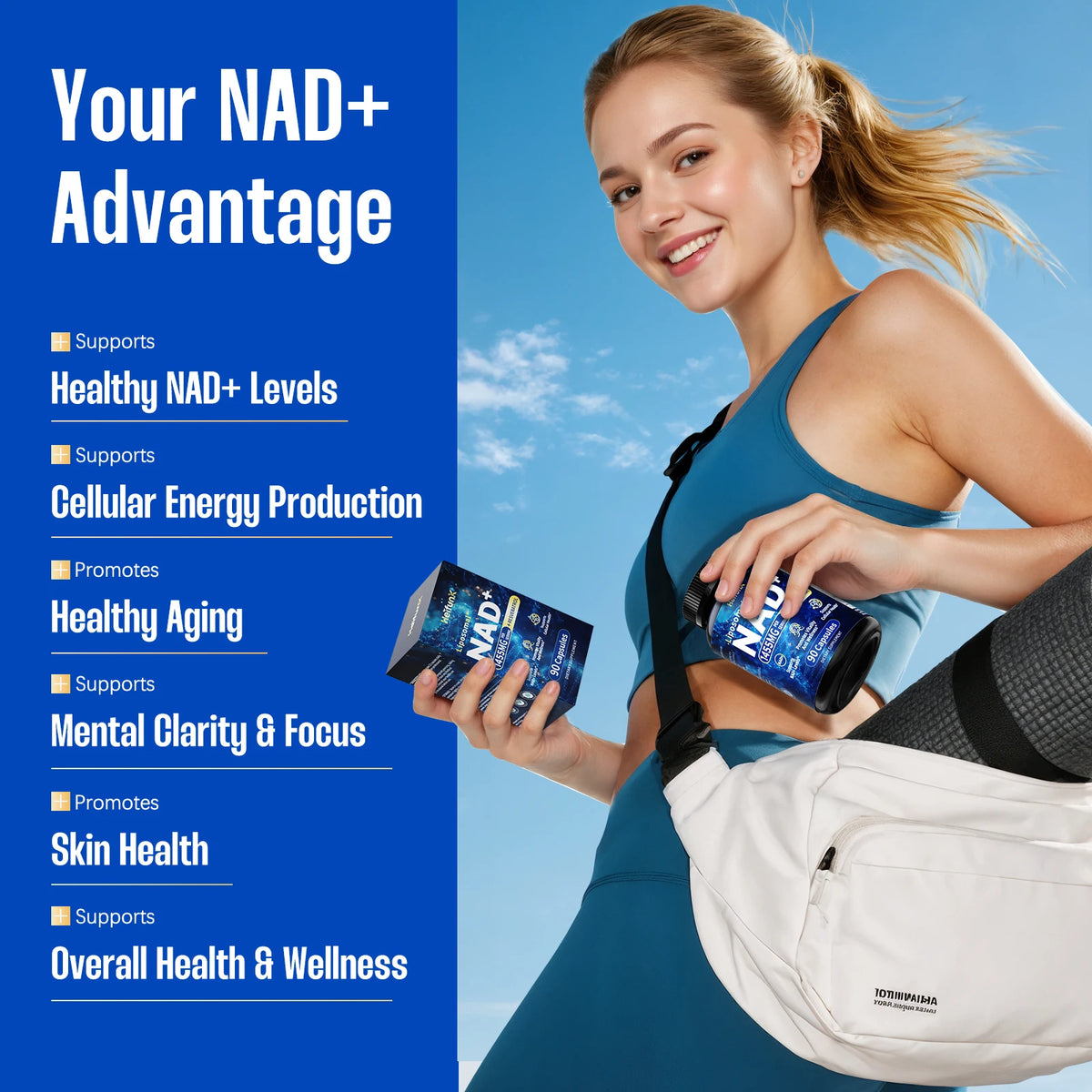 NAD Plus Boost With Resveratrol For Cellular Vitality And Energy