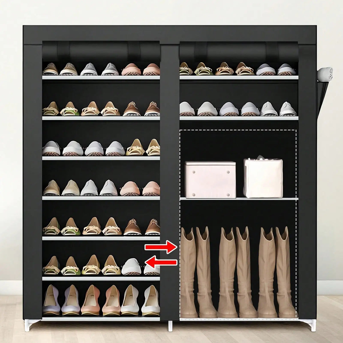 Double Row Dustproof Shoe Storage Rack Organizer for Entryway