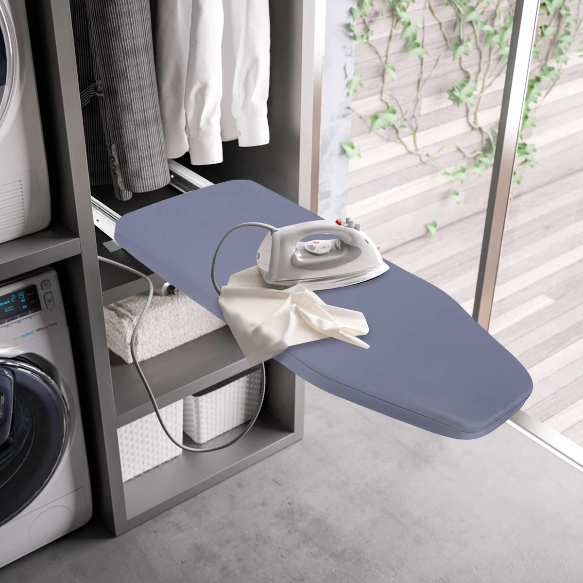 Modern Retractable Ironing Board For Cabinet Closet Pull Push Stow