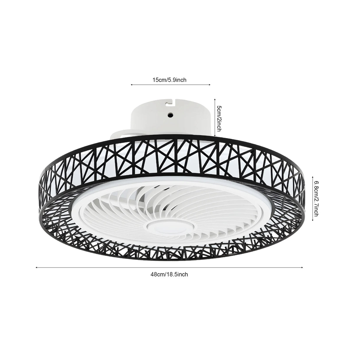 Contemporary Ceiling Fan With Integrated Light And Remote Control
