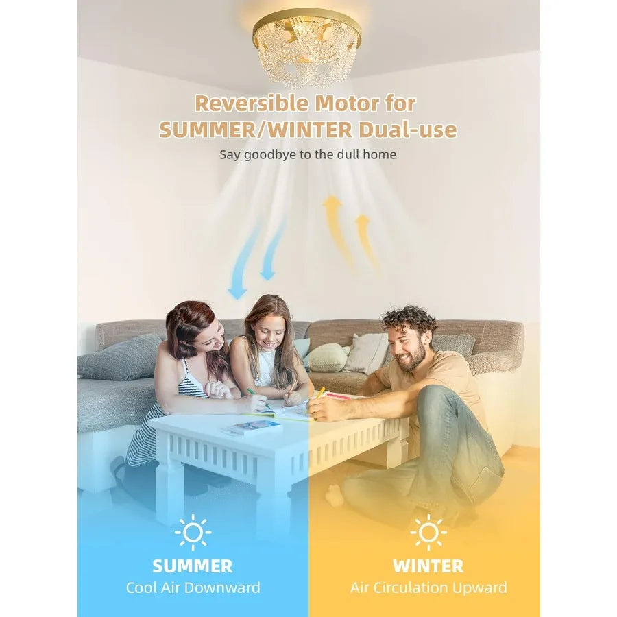 20 Inch Boho Ceiling Fan with Light Bohemian Ceiling Fans with Lights Remote Control Enclosed Caged with 6 Speeds for Bedroom N