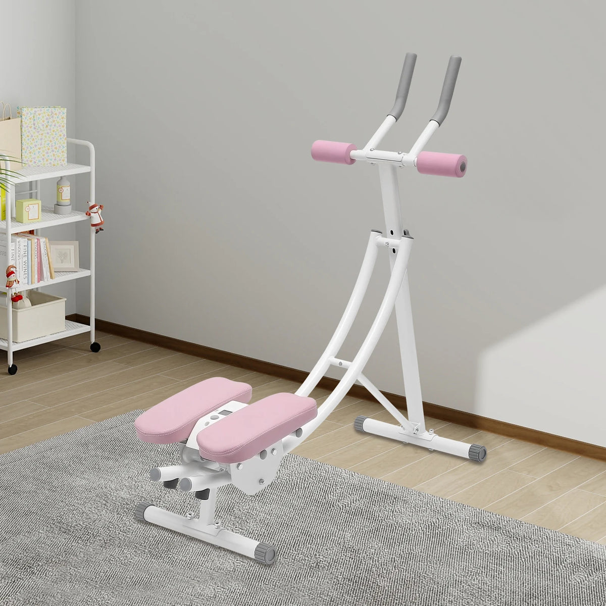 Foldable Abdominal Trainer with LED Display & 3-Level Adjustment, Ab Machine Core Workout Equipment Load 330lbs, Home Exercise Waist Cruncher Core Toner
