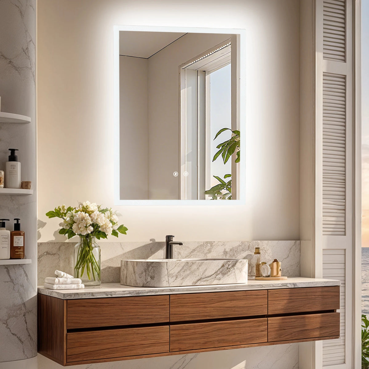 LUVODI LED Vanity Mirror With Defog And 3 Temperature Settings