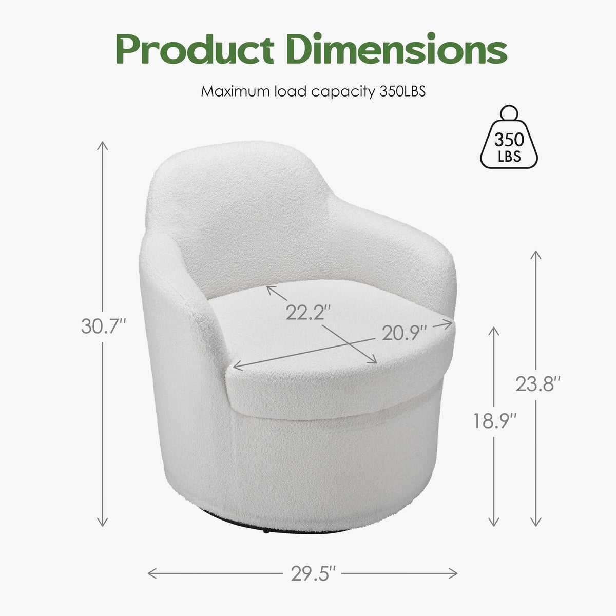 Someet Modern Round Swivel Barrel Chair Living Room