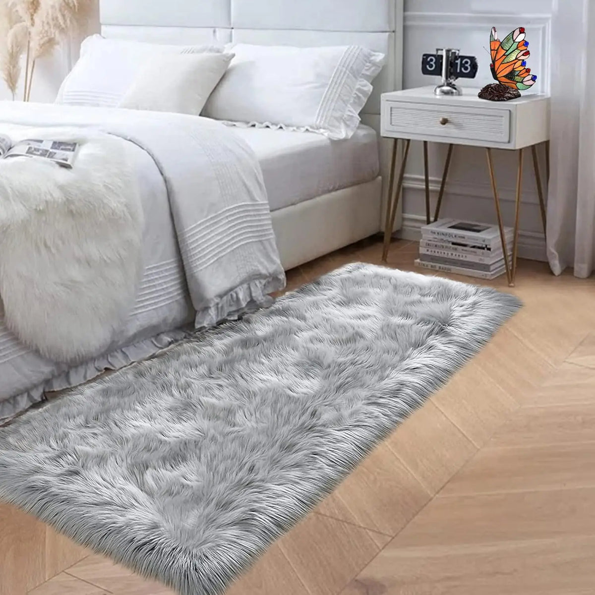 Pink Area Rugs 10x12 Fluffy Fuzzy Furry Rug for Girls Bedroom Living Room Faux Sheepskin Fur Shaggy Plush Rectangle rugs