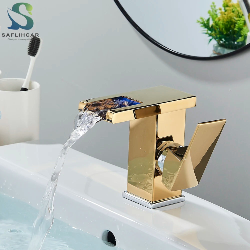 SAFLIHCAR LED Single Handle Hot And Cold Basin Faucet