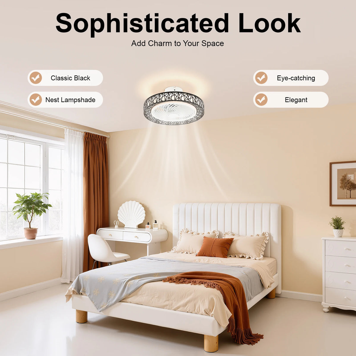 Contemporary Ceiling Fan With Integrated Light And Remote Control