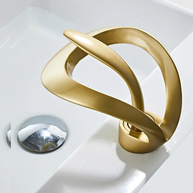 ALENARTWATER Solid Brass Waterfall Bathroom Basin Mixer Faucet