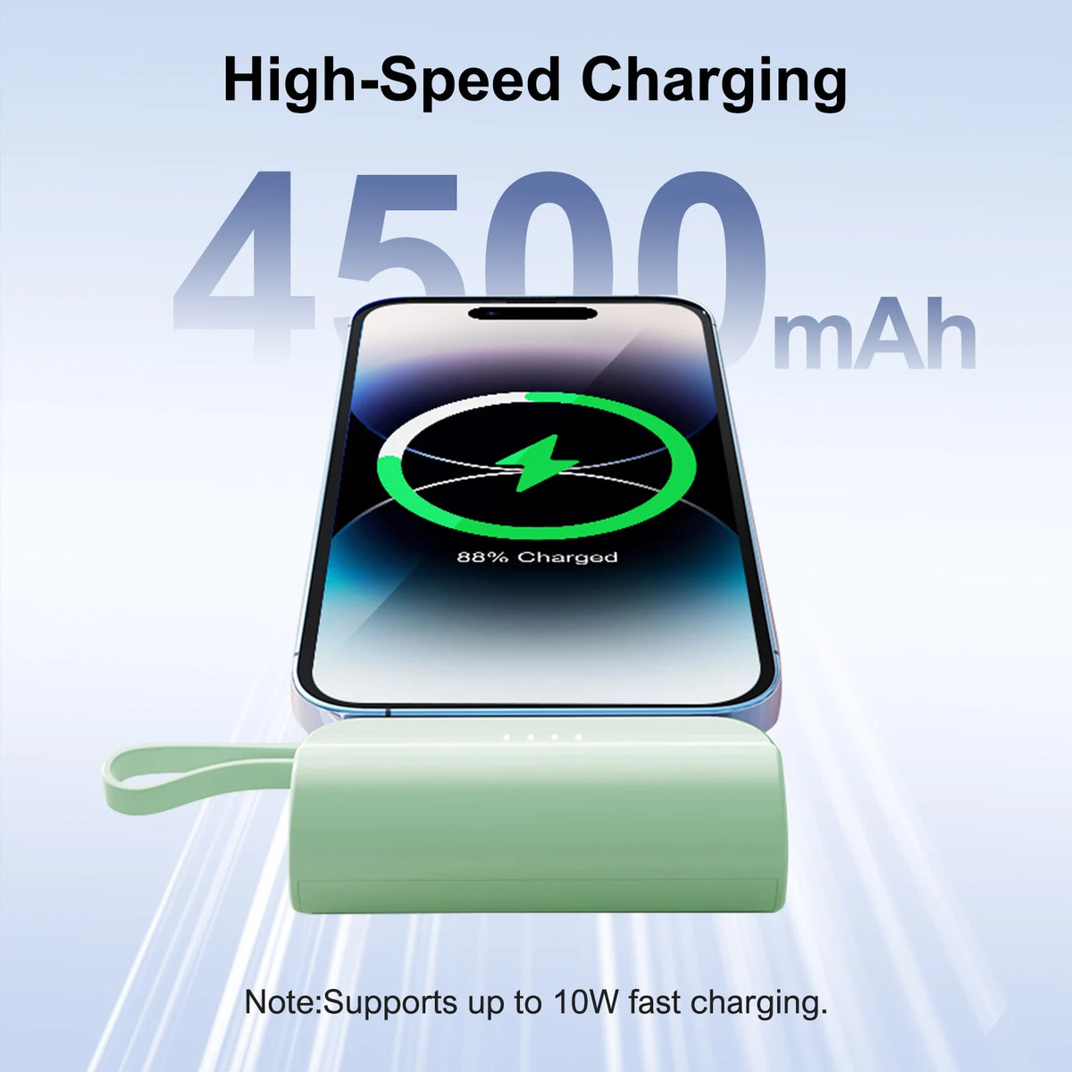 Mini 4500mAh Power Bank Capsule With Dual USB C Ports