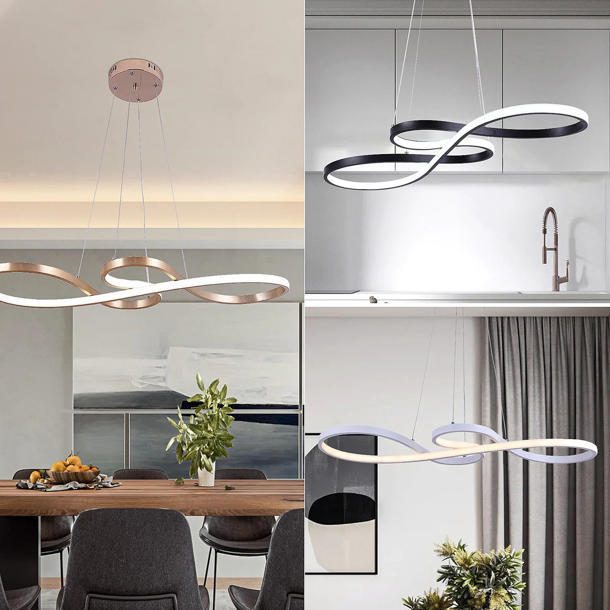 GreeLustr Modern Dimmable Acrylic Pendant LED Chandelier For Living Room