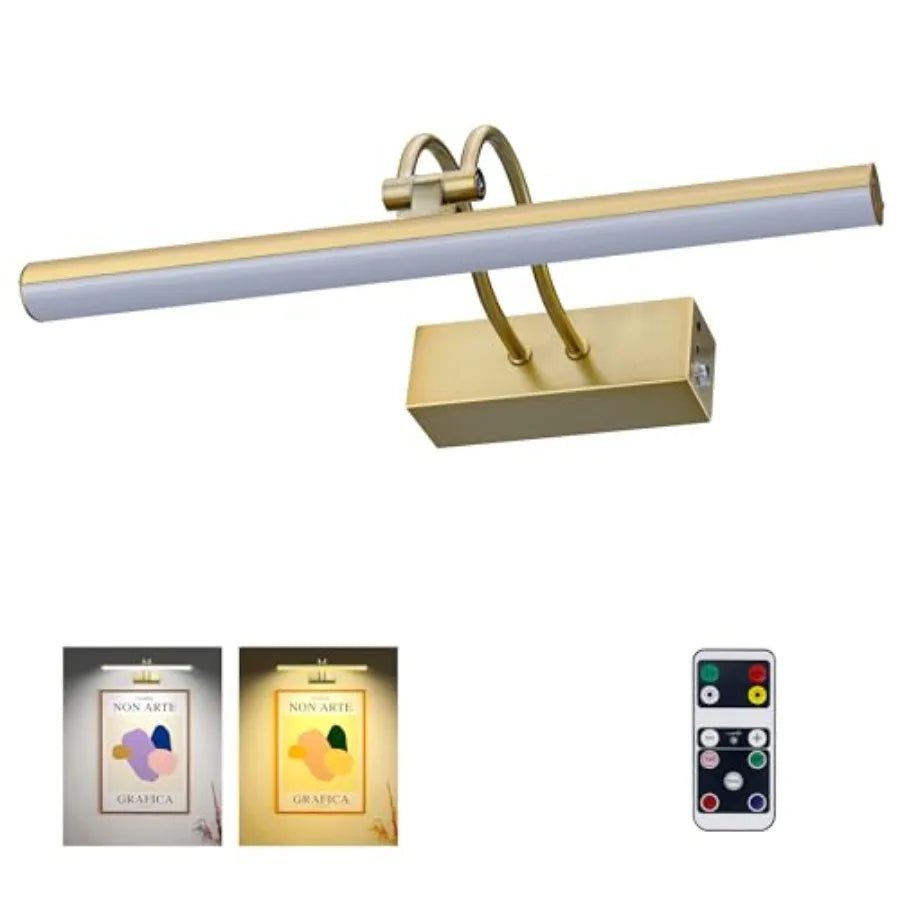 Picture Light, Picture Lights for Wall Cordless, 20inch Picture Lights with Timer and Dimmable, 5000mAh Battery Wall Lights for