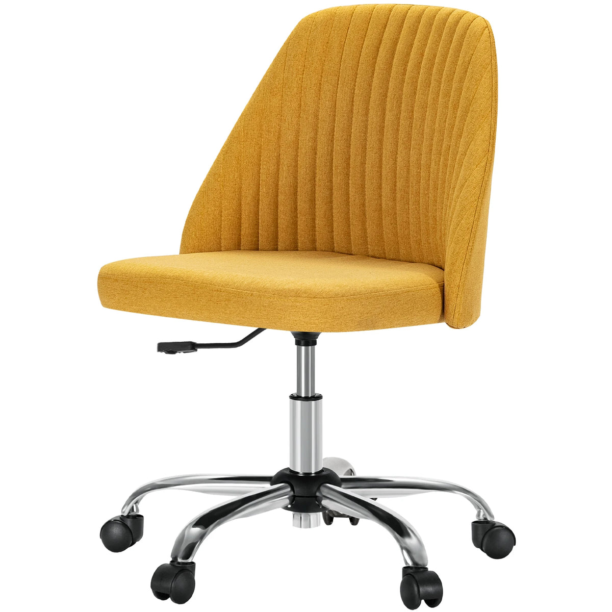 MCQ Armless Ergonomic Fabric Office Chair with 360° Swivel Rolling Adjustable Height Gaming Racing Chair For Home Office