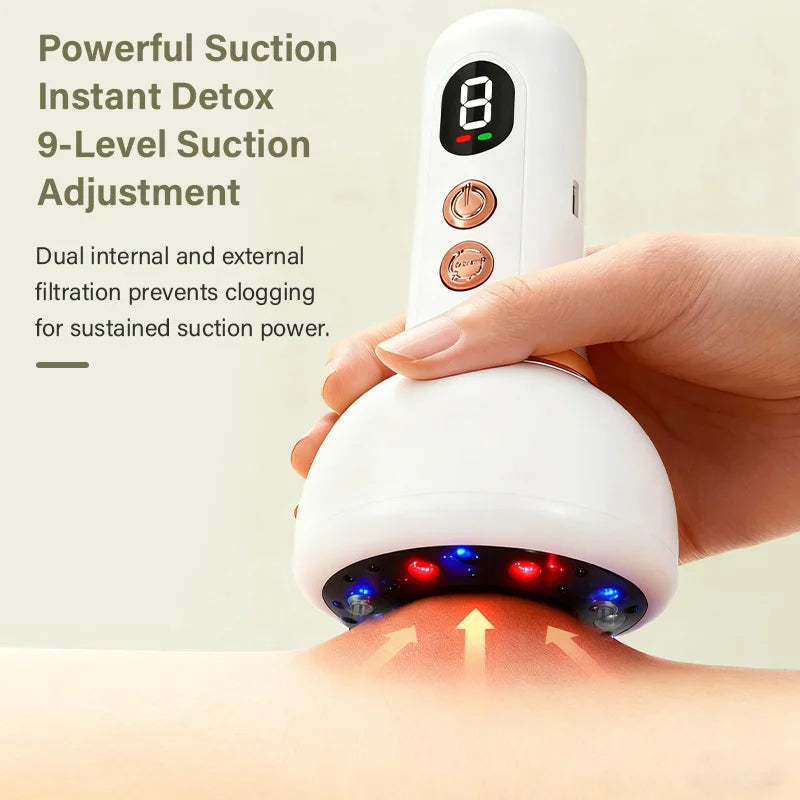 USB Rechargeable Abdominal Massager for Hot Compress and Adjustable Guasha Cupping Intensity Arm and Leg Massage Handheld