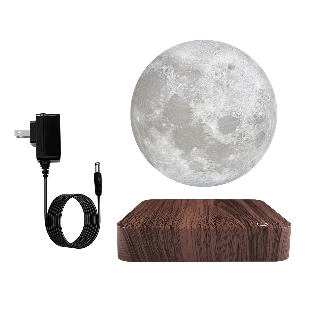 Magnetic Floating Rotating Moon Lamp with Wooden Base,3 Lighting Modes LED Night Lights of Print 3D for Unique Gifts, Room