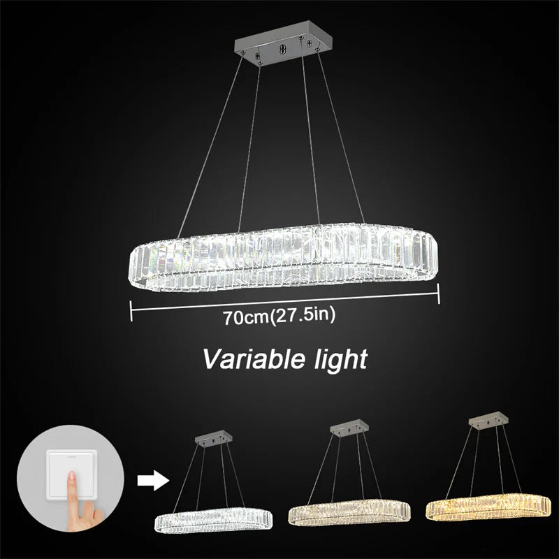 GreeLustr Modern Crystal LED Chandelier for Dining Room Decor