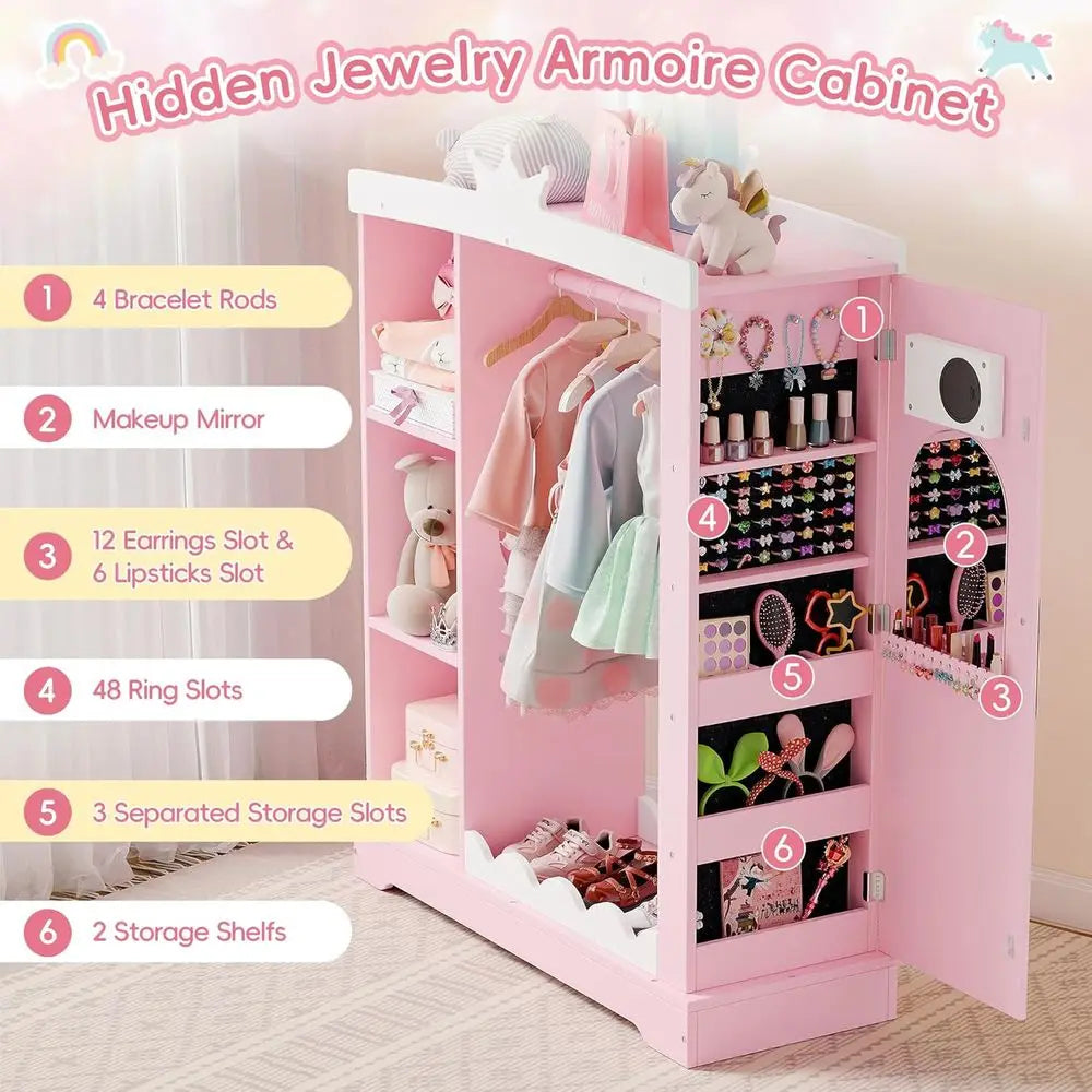 LISM Kids Armoire with Jewelry cabinet and Mirror
