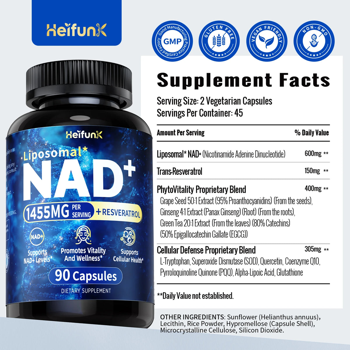 NAD Plus Boost With Resveratrol For Cellular Vitality And Energy