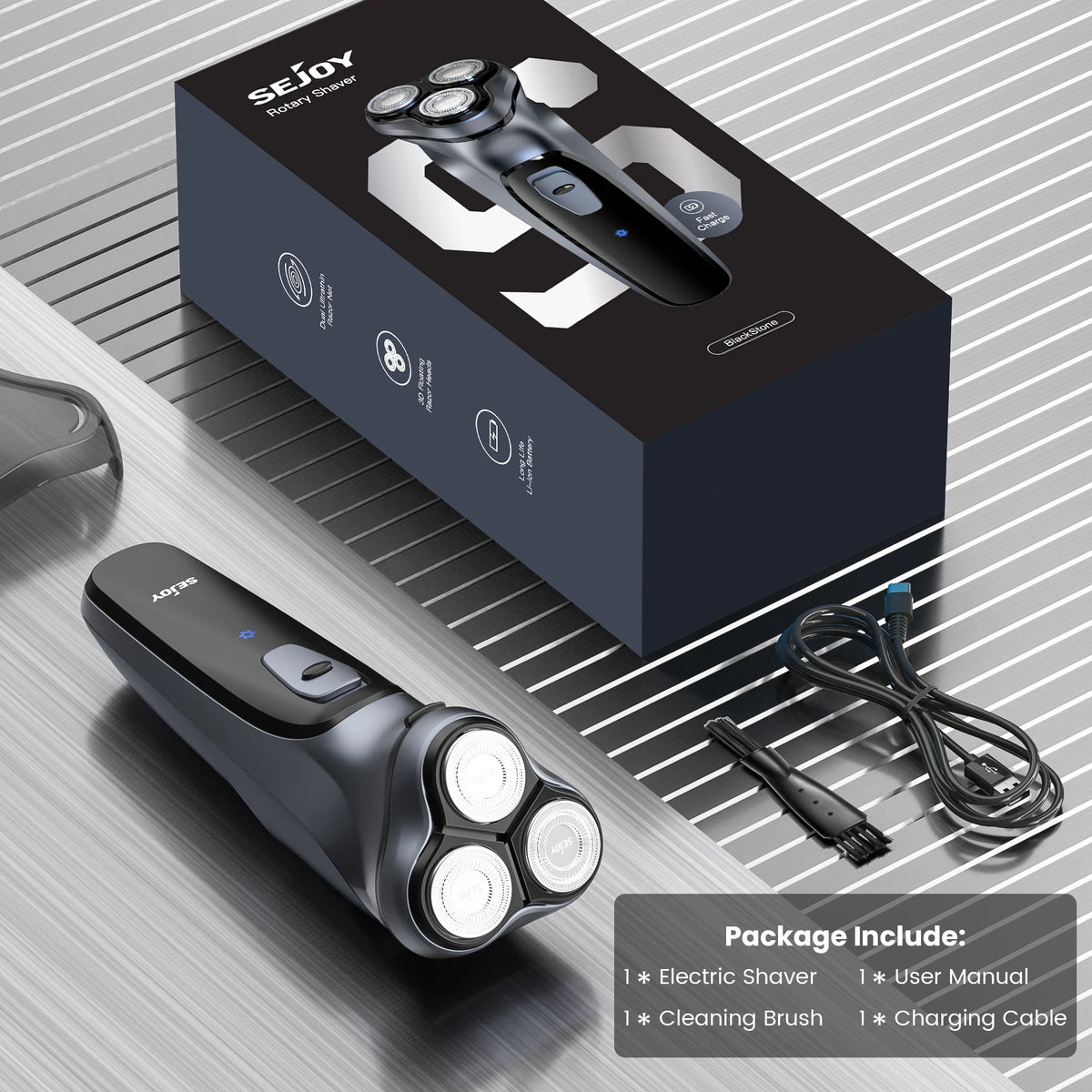 SEJOY Electric Shaver For Men Rechargeable With 3D Floating Head
