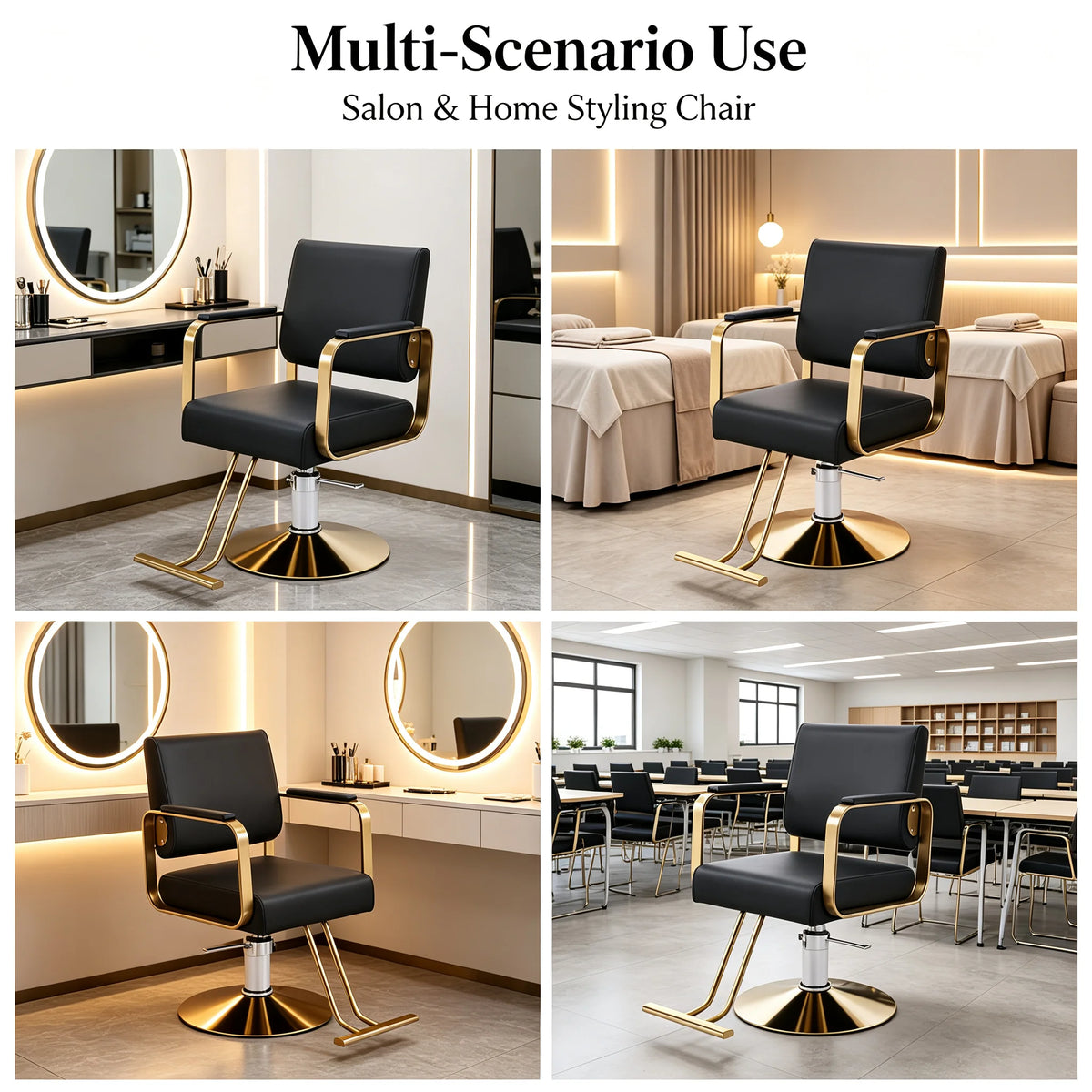 Hydraulic Rotating Salon Chair for Barbers and Stylists with Pump