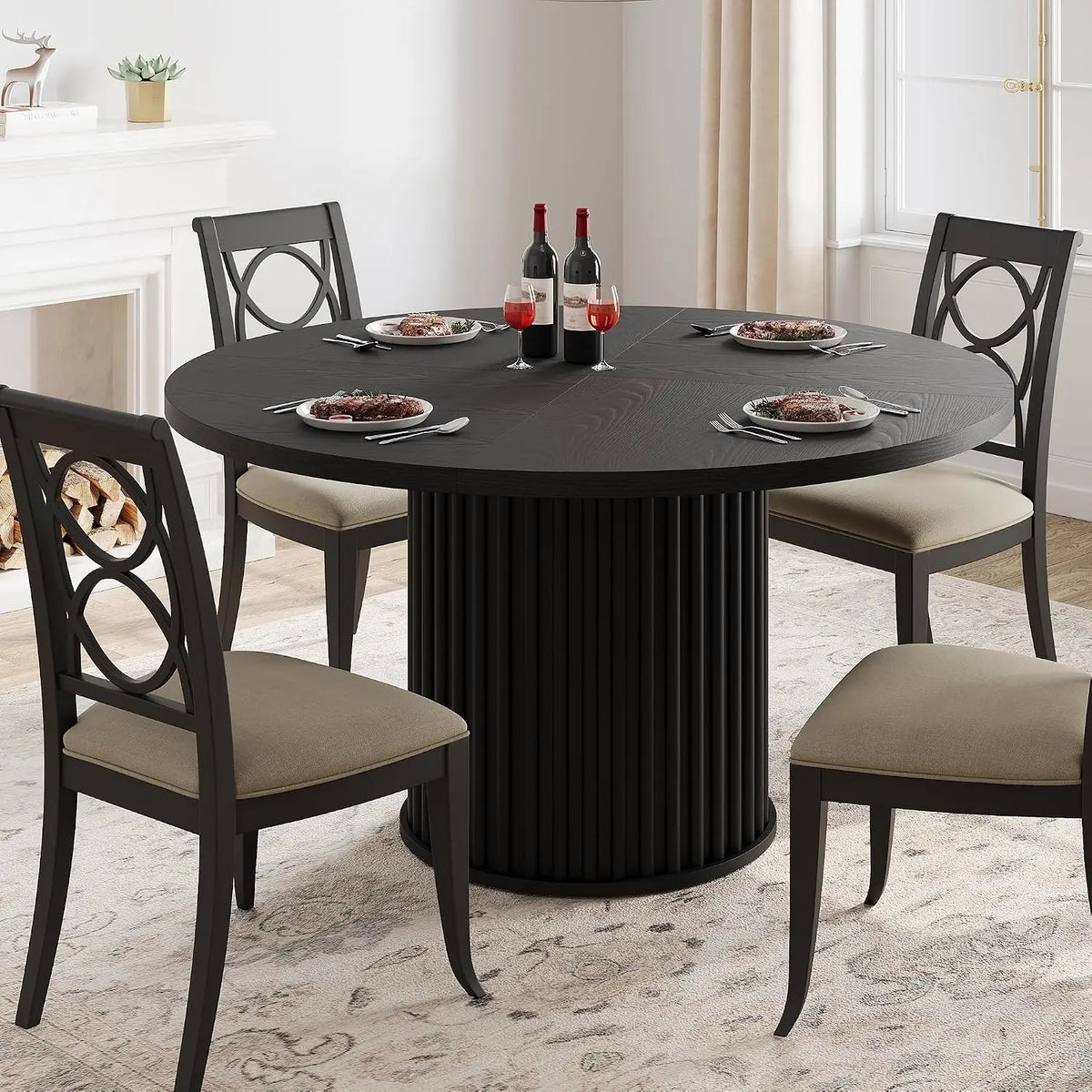 Garvee Farmhouse Round Dining Table for Modern Living Spaces