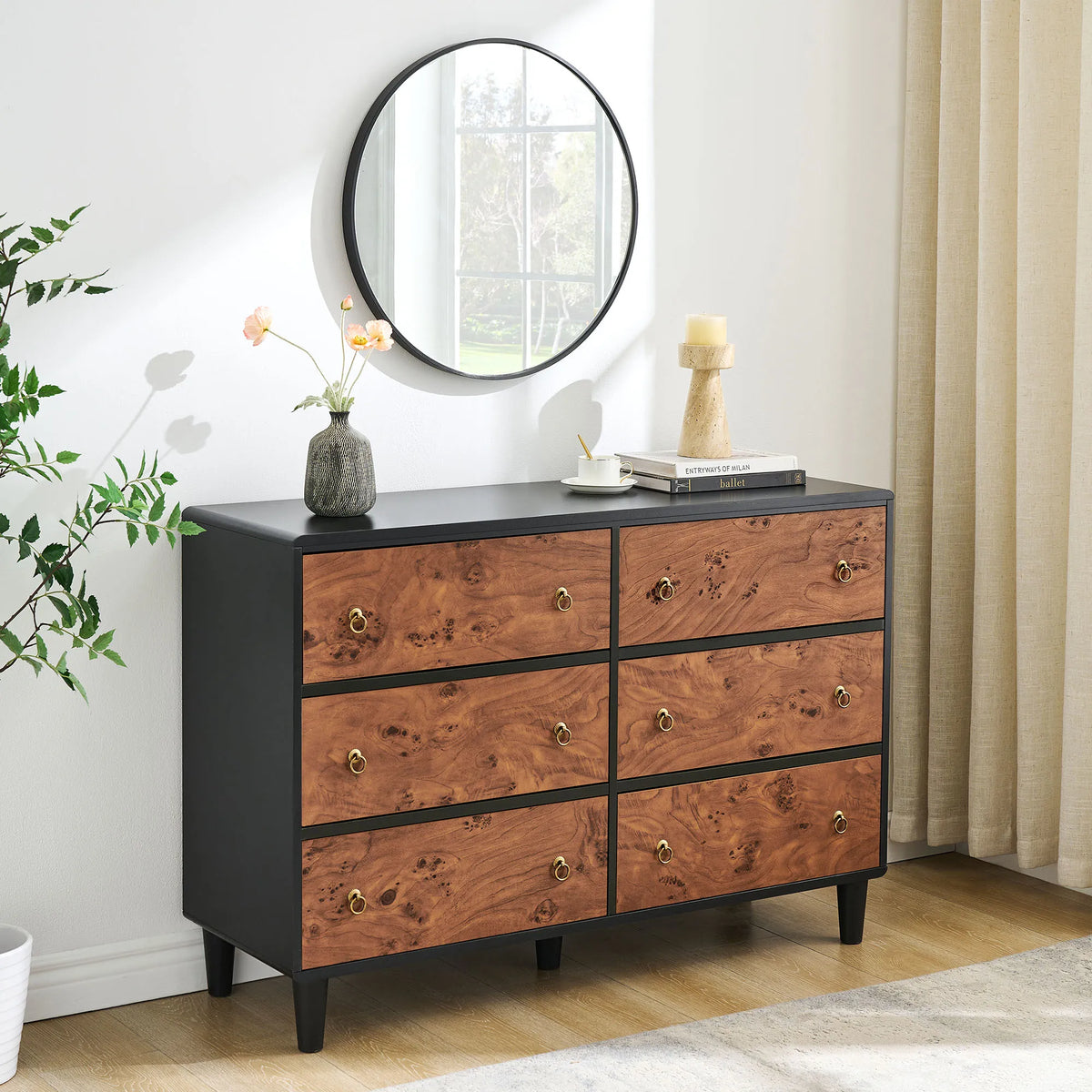 GAOMON Modern Wood Dresser Chest Of Drawers For Bedroom Storage