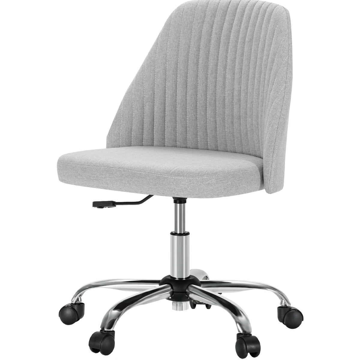 MCQ Armless Ergonomic Fabric Office Chair with 360° Swivel Rolling Adjustable Height Gaming Racing Chair For Home Office