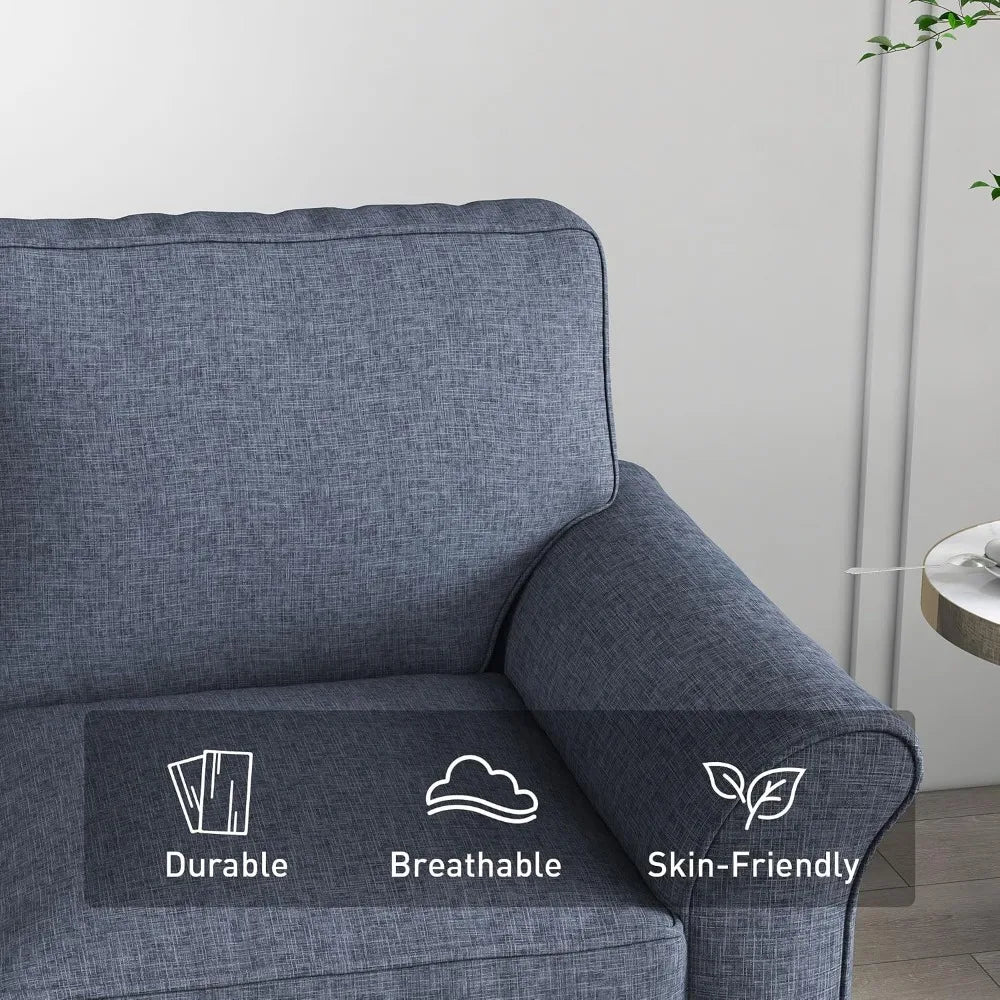 57" Comfortable Loveseat Sofa for Living Room, Apartment, Office, Blue
