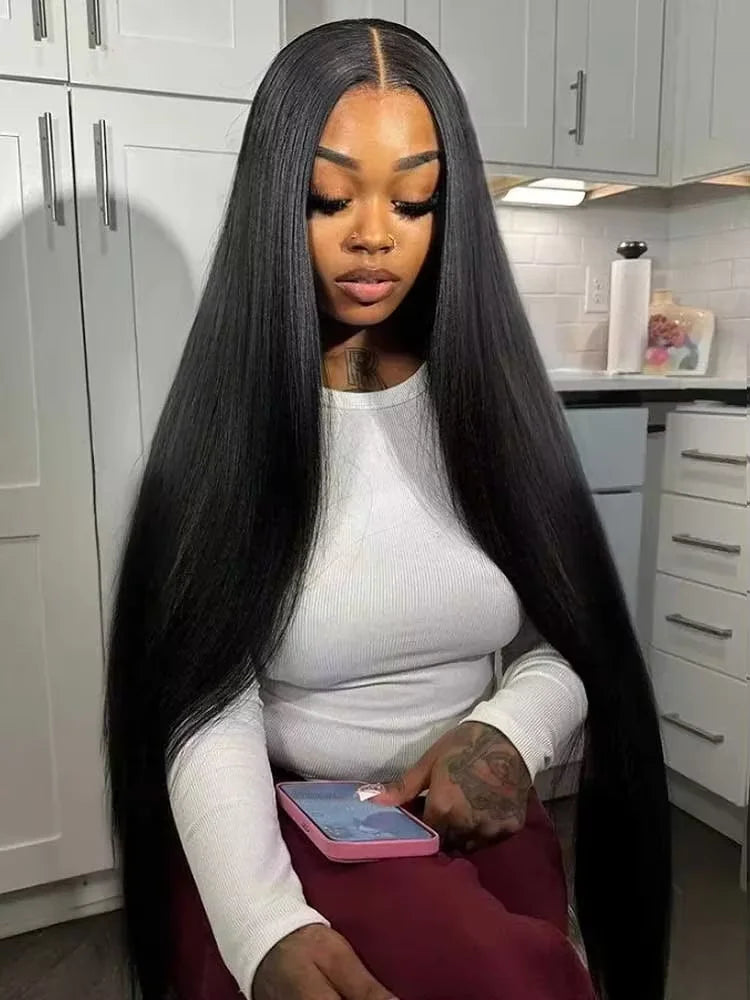 40 46 Inch 13x4 13x6 HD Transparent Bone Straight Lace Front Wigs 40 Inch 220% Raw 360 Hd Full Lace Wig Bone Straight HD Lace Frontal Wig 13x6  Human Hair Wigs Pre Plucked For Women Bone Straight Lace Front Human Hair Wigs
