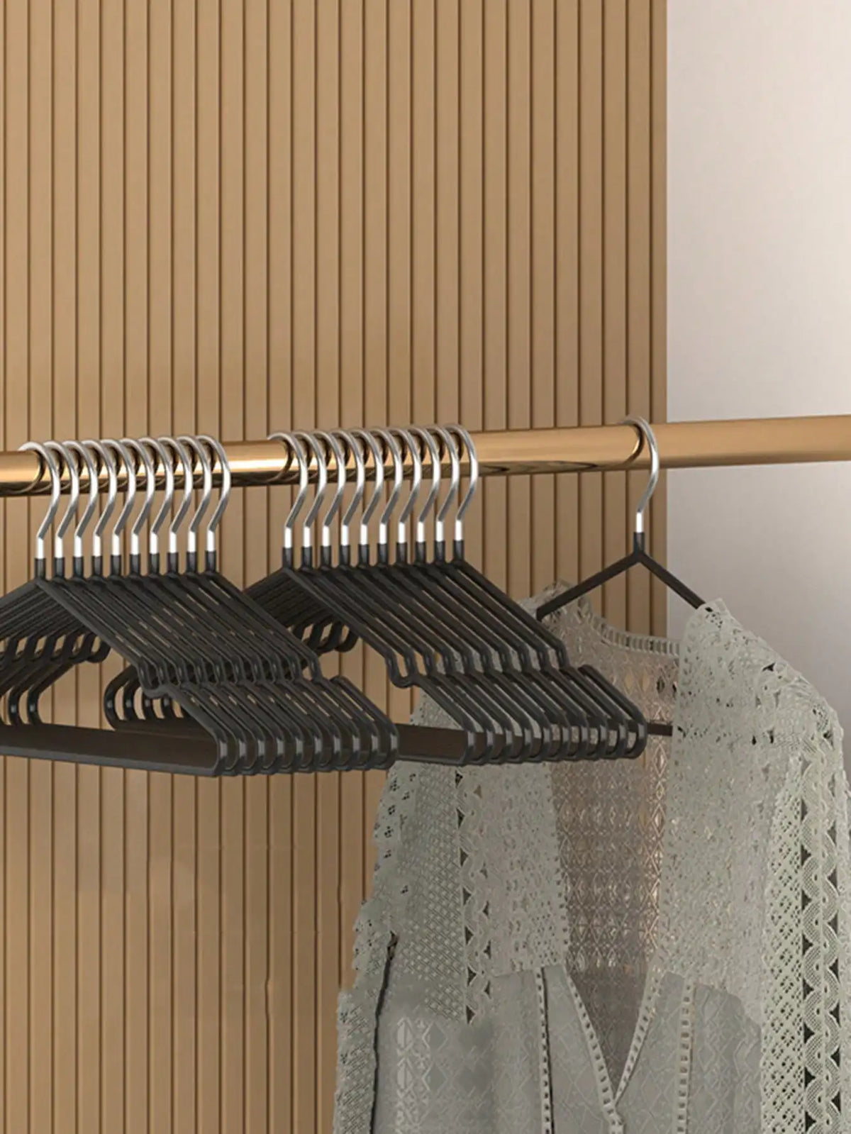Stainless Steel Dip Coated Hangers With Shoulder Grooves
