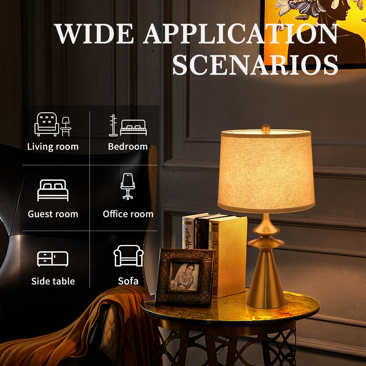 Modern Table Lamp Iron Base For Living Room And Bedroom