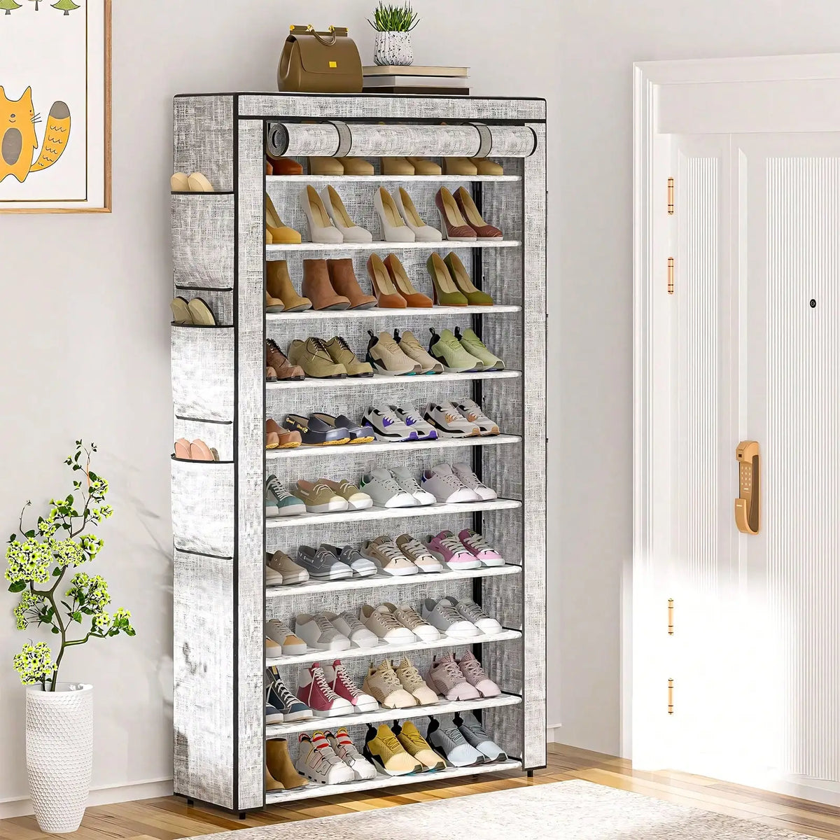 Large Capacity Dustproof Shoe Storage Cabinet For Entryway And Bedroom