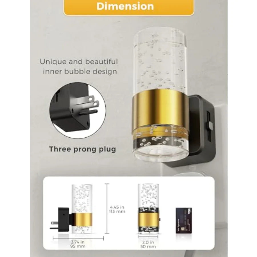 Night Light, Dimmable Night Lights Plug into Wall, Acrylic Nightlight with 0-00 LM Adjustable Brightness, 3000K Plug in Night L