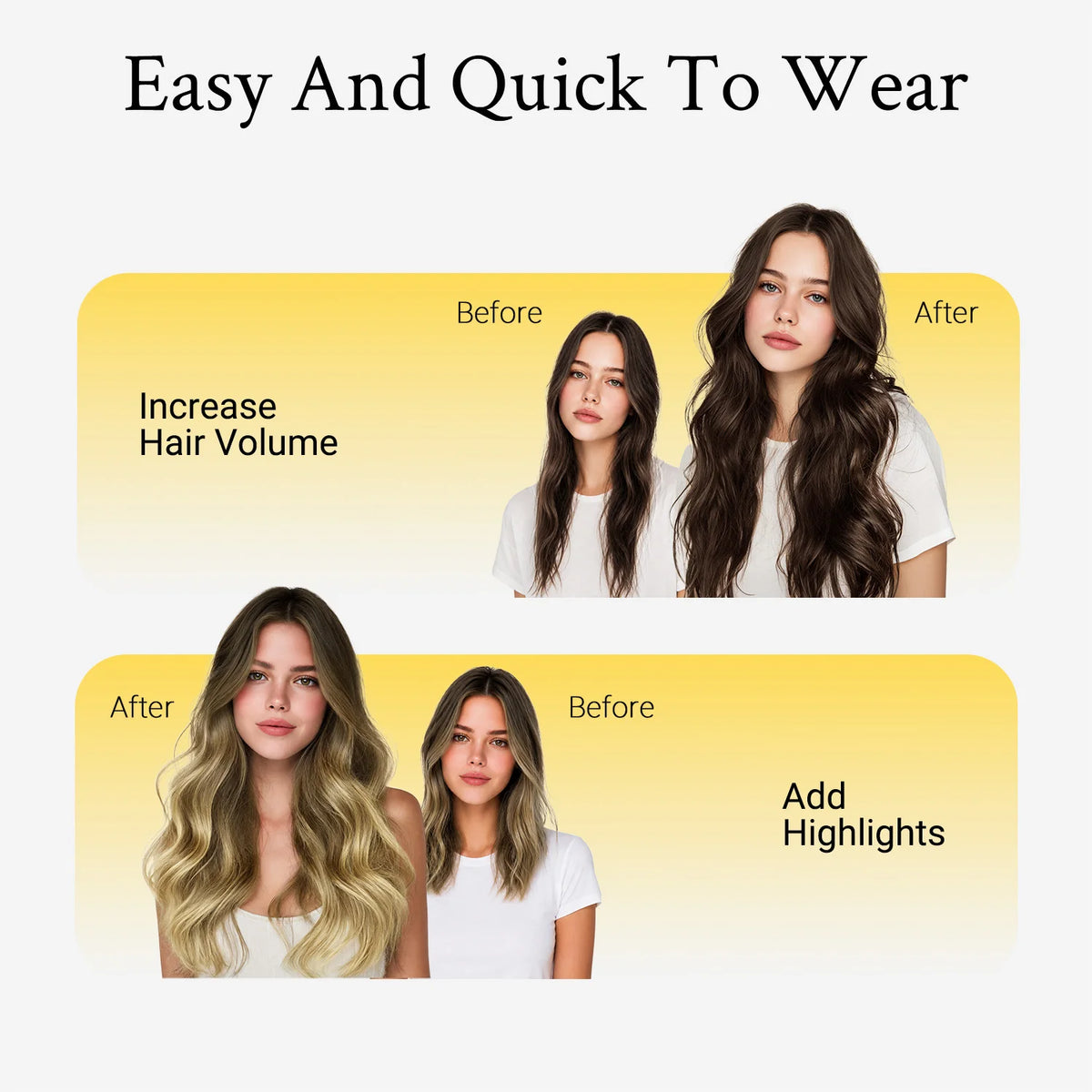 Sunmofavo Wire In Hair Extensions, 100% Real Human Hair, 3‑8‑613 Walnut Brown Bleach Blonde Ombre, Adjustable Invisible Fish Line Hairpiece, Seamless Natural Blend, Lightweight Damage‑Free Wear, Quick Install For Daily