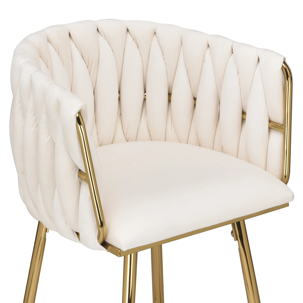 Farini Set of 2 26" Bar Stools, Modern Mid-Century Kitchen Stools with Back, Metal Legs, for Kitchen, Dining Room