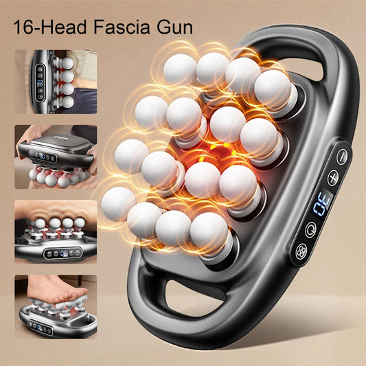 Foreverlily 16 Head Fascia Gun High Frequency Back And Waist Massage Gun