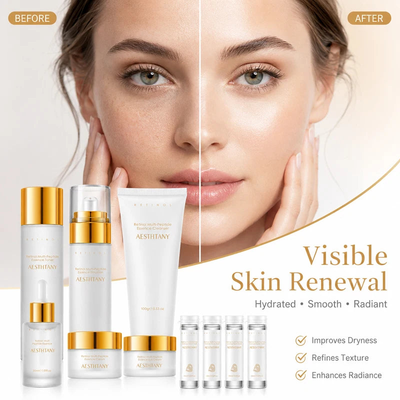 Retinol Multi Peptide Skincare Set For Hydrating Face Care Routine