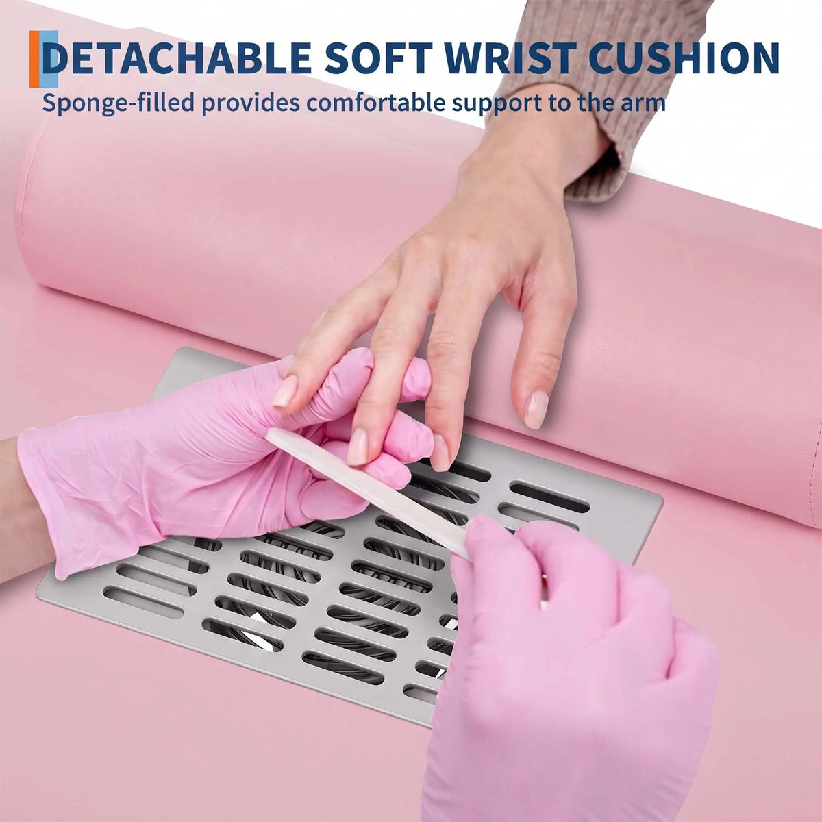 HiMISS Nail Technician Desk With Dust Collector And Storage Furniture