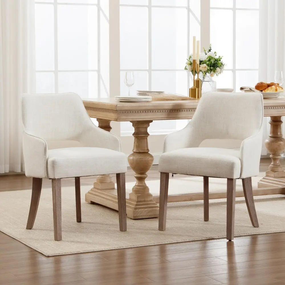XMSJ Upholstered Dining Chairs With Padded Seats And Wood Legs