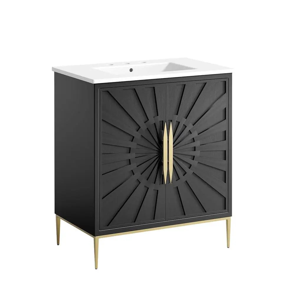 XMSJ Contemporary Bathroom Vanity Cabinet With Solid Wood Construction