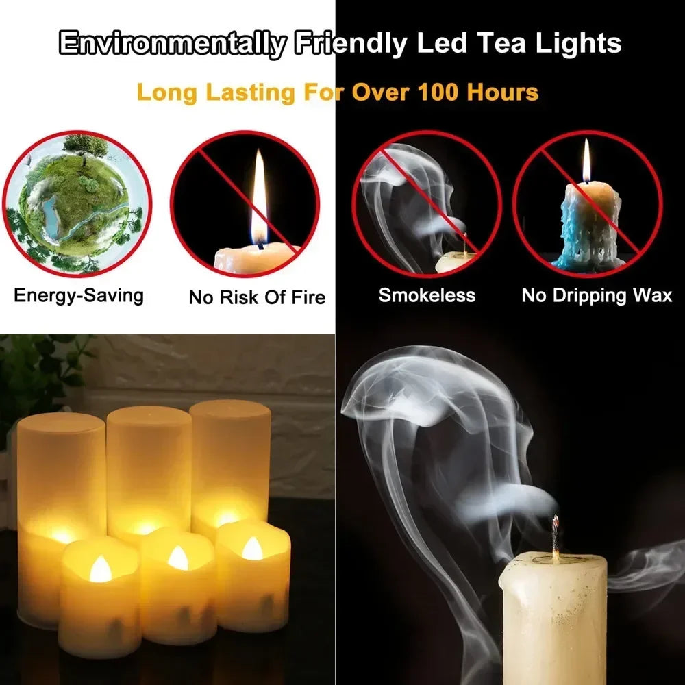 Rechargeable LED Candle Set With Timer Remote Flickering Flames USB