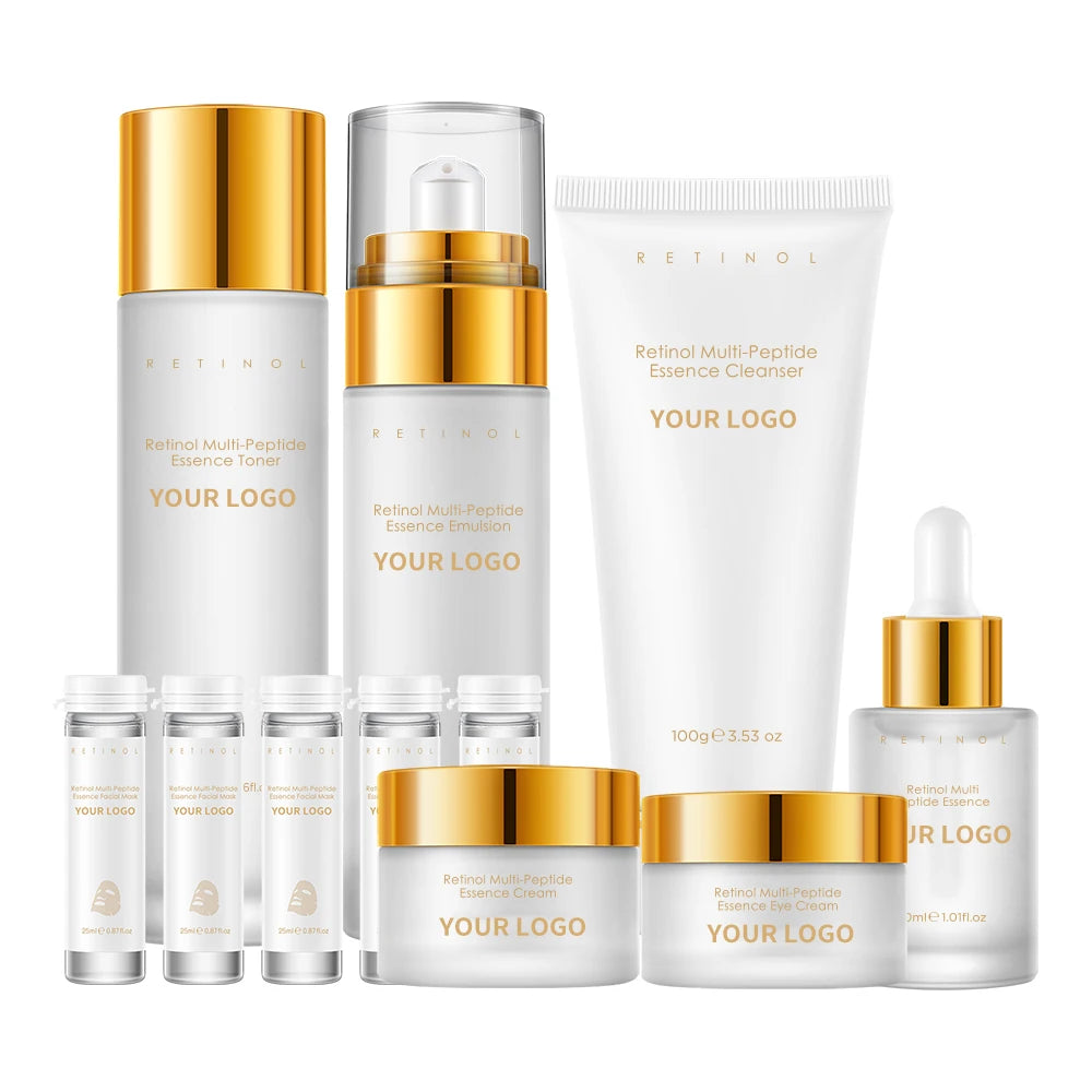 Retinol Multi Peptide Skincare Set For Hydrating Face Care Routine