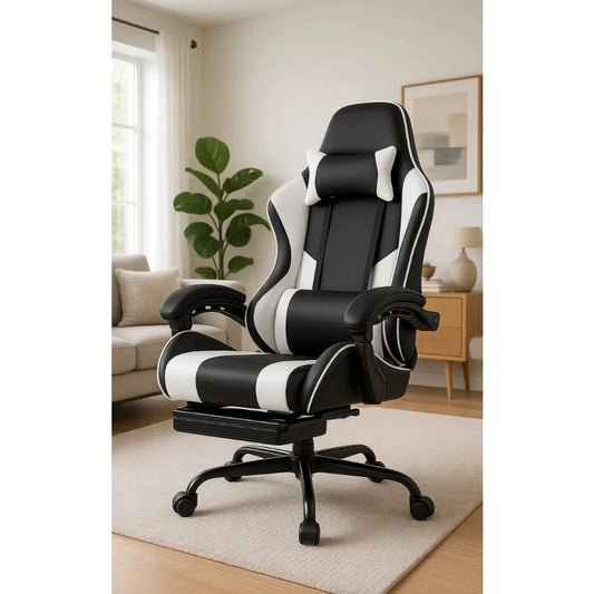 Ergonomic Gaming Chair With Footrest And Lumbar Support