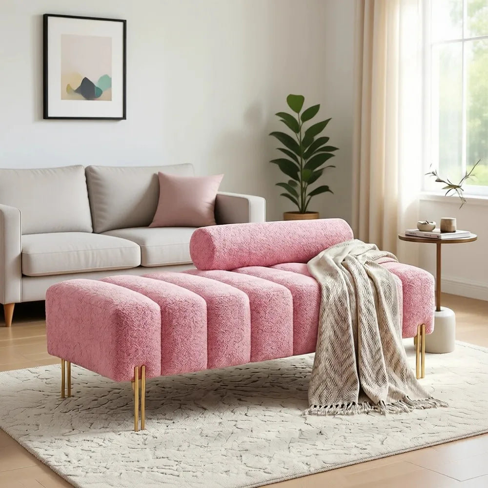 Ottoman Bench With Upholstered Loveseat And Adjustable Backrest