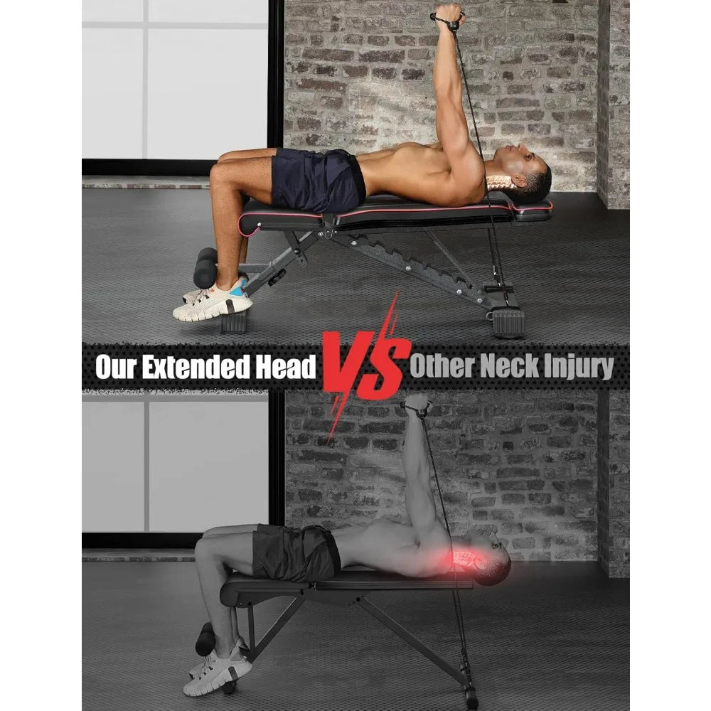 Adjustable Foldable Weight Bench 660LBS Home Gym Workout Bench Lifting Sit-up Exercise for Bench Press